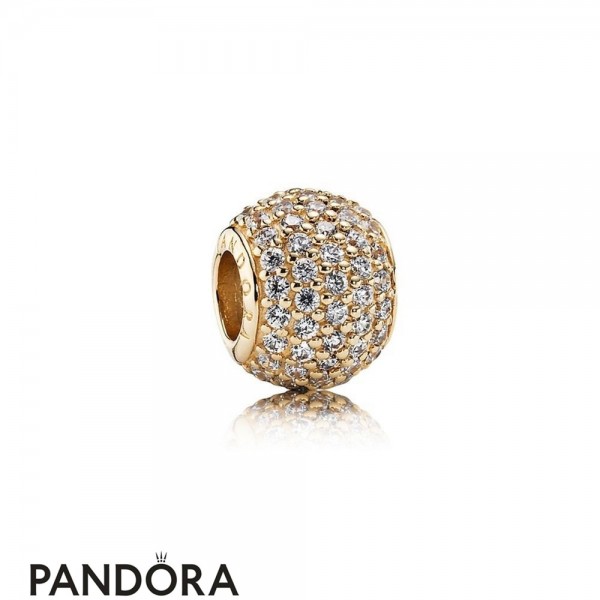 Pandora Sparkling Paves Charms Pave Lights Charm Clear Cz 14K Gold