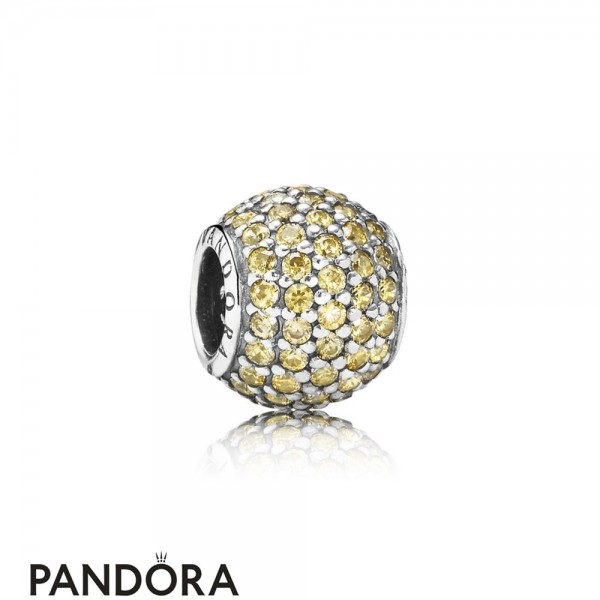 Pandora Sparkling Paves Charms Pave Lights Charm Fancy Golden Colored Cz