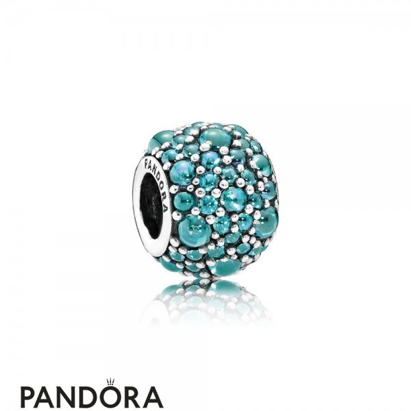 Pandora Sparkling Paves Charms Shimmering Droplet Charm Teal Cz