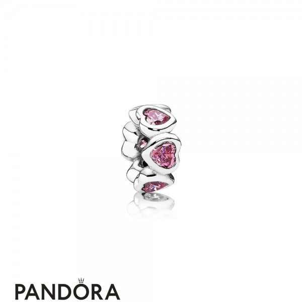 Pandora Sparkling Paves Charms Space In My Heart Spacer Fancy Pink Cz