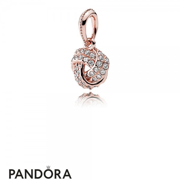 Pandora Sparkling Paves Charms Sparkling Love Knot Pendant Pandora Rose Clear Cz