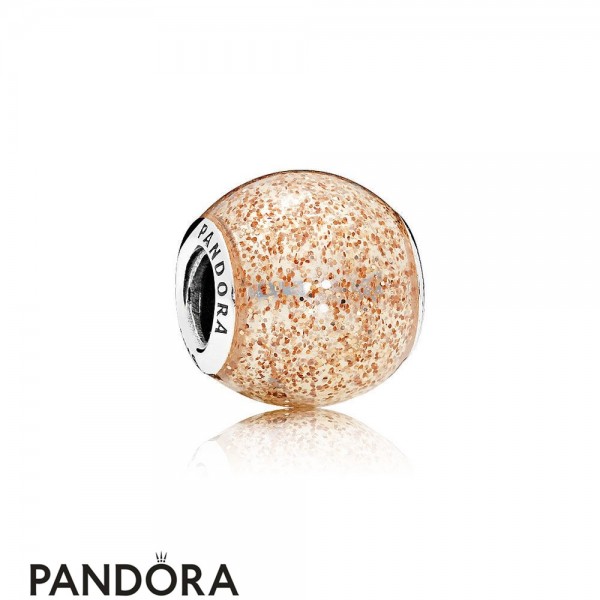 Pandora Touch Of Color Charms Glitter Ball Charm Rose Golden Glitter Enamel