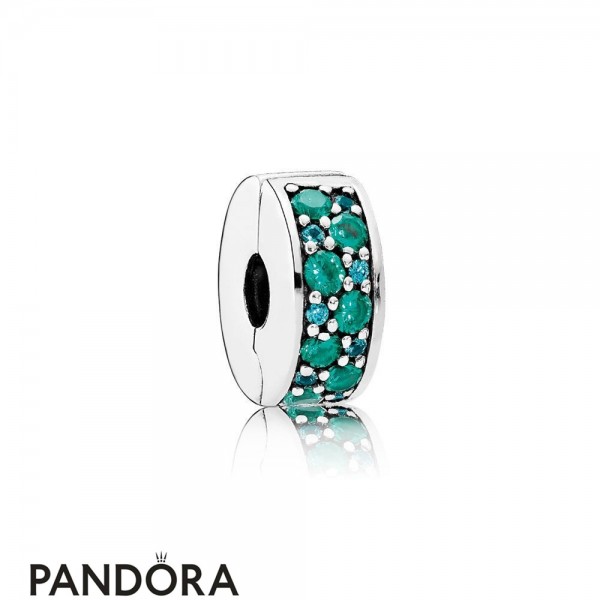 Pandora Touch Of Color Charms Mosaic Shining Elegance Clip Multi Colored Crystals Teal Cz