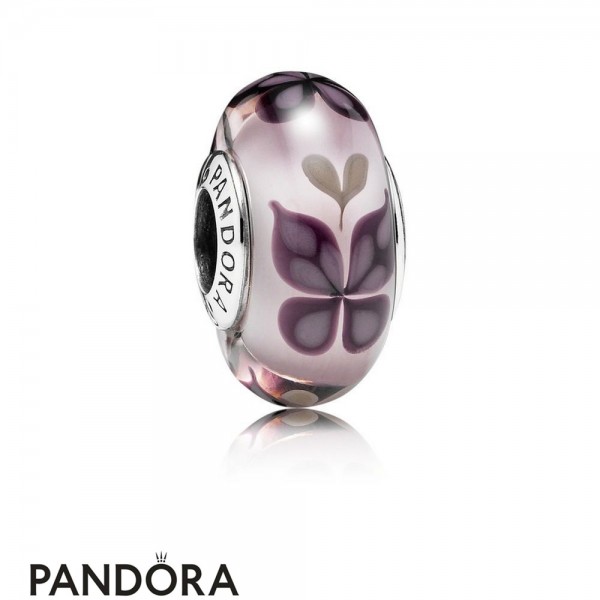 Pandora Touch Of Color Charms Pink Butterfly Kisses Charm Murano Glass