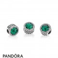 Pandora Touch Of Color Charms Radiant Hearts Charm Sea Green Crystals Clear Cz