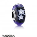 Pandora Touch Of Color Charms Starry Night Sky Charm Murano Glass Clear Cz