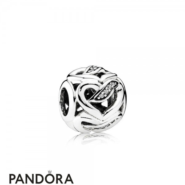 Pandora Valentine's Day Charms Ribbons Of Love Charm Clear Cz