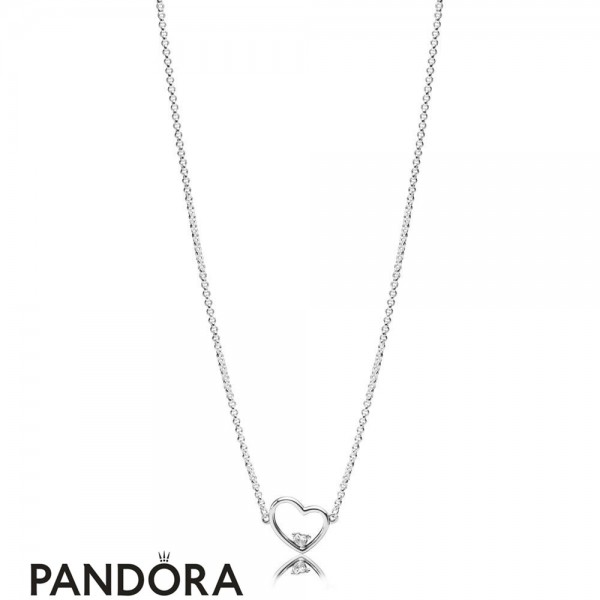 Women's Pandora Asymmetric Hearts Of Love Necklace