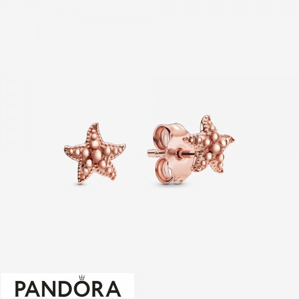 Women's Pandora Beaded Starfish Stud Earrings