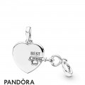 Women's Pandora Best Friends Heart & Key Necklace Set