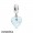 Women's Pandora Blue Ribbon Heart Dangle Charm Murano Glass