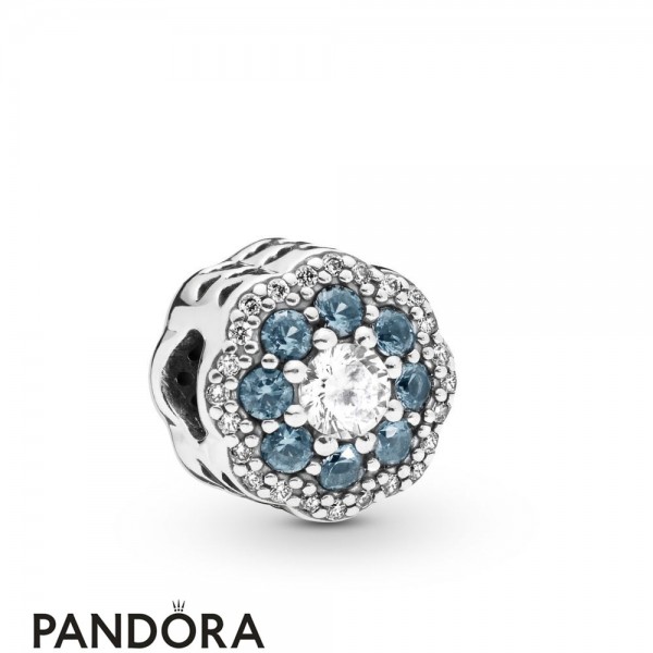 Women's Pandora Blue Sparkle Flower Charm