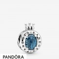 Women's Pandora Blue Sparkling Crown O Charm