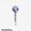 Women's Pandora Blue Sparkling Crown Ring