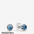 Women's Pandora Blue Sparkling Crown Stud Earrings