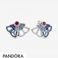 Women's Pandora Blue & Pink Fan Statement Stud Earrings