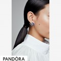 Women's Pandora Blue & Pink Fan Statement Stud Earrings