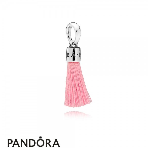 Women's Pandora Bright Pink Fabric Tassel Dangle Charm