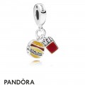 Women's Pandora Burger & Fries Dangle Charm Red Golden & Yellow Enamel