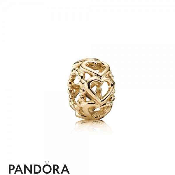 Pandora Collections Lucky In Love Heart Spacer 14K Gold