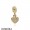 Pandora Collections Pave Hanging Heart Pendant Charm 14K Gold Diamond