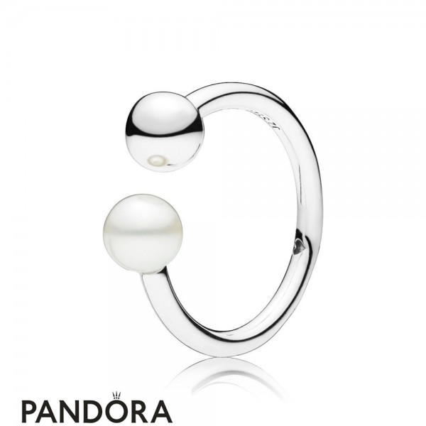 Women's Pandora Contemporary Pearl Ring In Silver