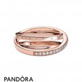 Women's Pandora Crossover Pave Triple Band Ring