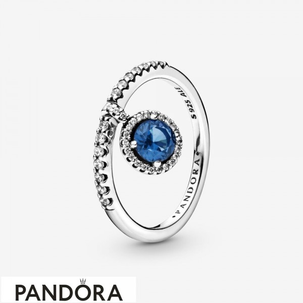 Women's Pandora Dangling Blue Round Sparkle Ring