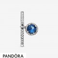 Women's Pandora Dangling Blue Round Sparkle Ring
