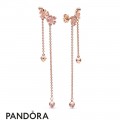 Women's Pandora Dangling Peach Blossom Flowers Earrings
