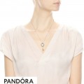 Pandora Floating Locket Heart Key Necklace Sapphire Crystal