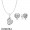 Women's Pandora Flourishing Hearts Necklace And Earring Gift Set