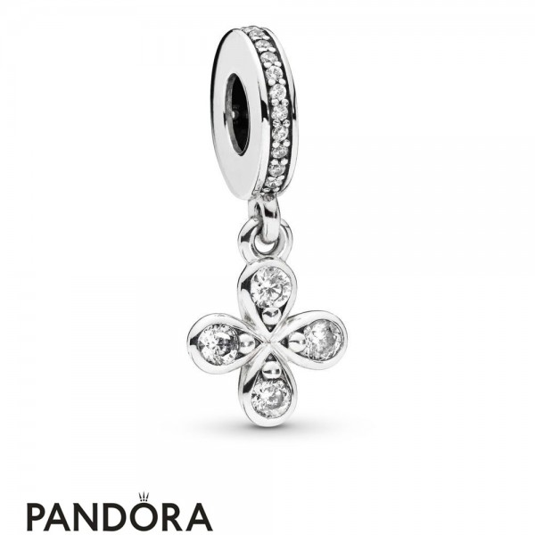 Women's Pandora Four Petal Flower Hanging Charm