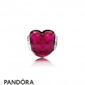 Women's Pandora Fuchsia Shape Of Love Charm Fuchsia Rose Crystal