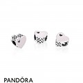 Women's Pandora Heart Silver Charm With Pink Enamel
