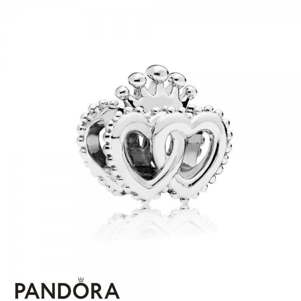 Women's Pandora Interlocked Crown Hearts Charm