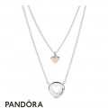 Women's Pandora Layered Heart Necklace