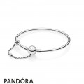 Women's Pandora Limited Edition Moments Silver Bangle True Uniqueness Clasp