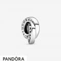 Women's Pandora Logo And Heart Bands Spacer Charm