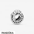 Women's Pandora Logo And Heart Bands Spacer Charm