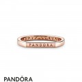 Women's Pandora Logo Bar Stacking Cz Ring