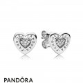 Women's Pandora Logo Heart Earring Studs