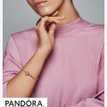 Pandora Moments Pink Fan Clasp Snake Chain Bracelet