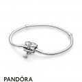 Women's Pandora Moments Silver Bracelet With Decorative Butterfly Clasp