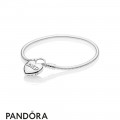 Women's Pandora Moments Smooth Bracelet With Loved Heart Padlock Clasp