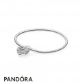 Women's Pandora Moments Smooth Bracelet With Regal Heart Padlock Clasp