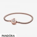 Pandora Moments Sparkling Crown O Snake Chain Cz Bracelet
