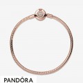 Pandora Moments Sparkling Crown O Snake Chain Cz Bracelet