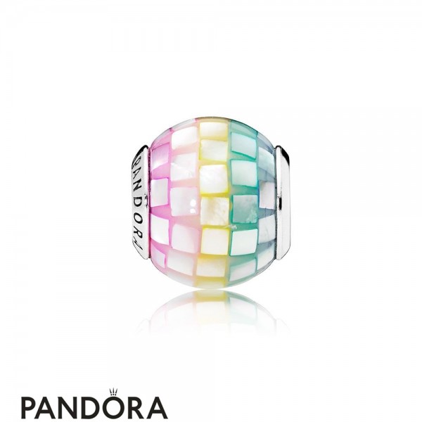 Women's Pandora Multi Color Mosaic Charm Multi Colored Cz