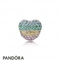 Women's Pandora Open My Heart Pave Clip Multi Color Cz